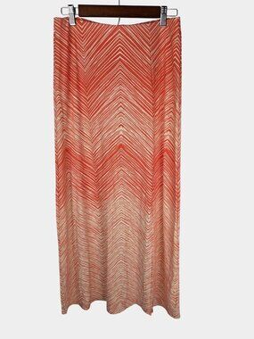 Tommy Bahama Shelter Cove Coral Chevron Maxi Skirt S Pullon Boho